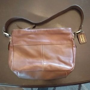 Genuine leather shoulder bag 11 by 9 by 4